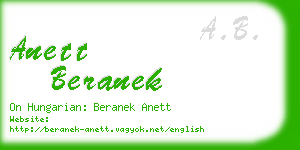 anett beranek business card